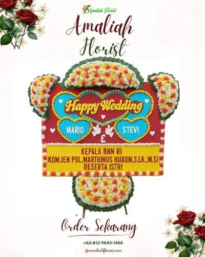 Karangan Papan Bunga Pernikahan di Pubayasa
